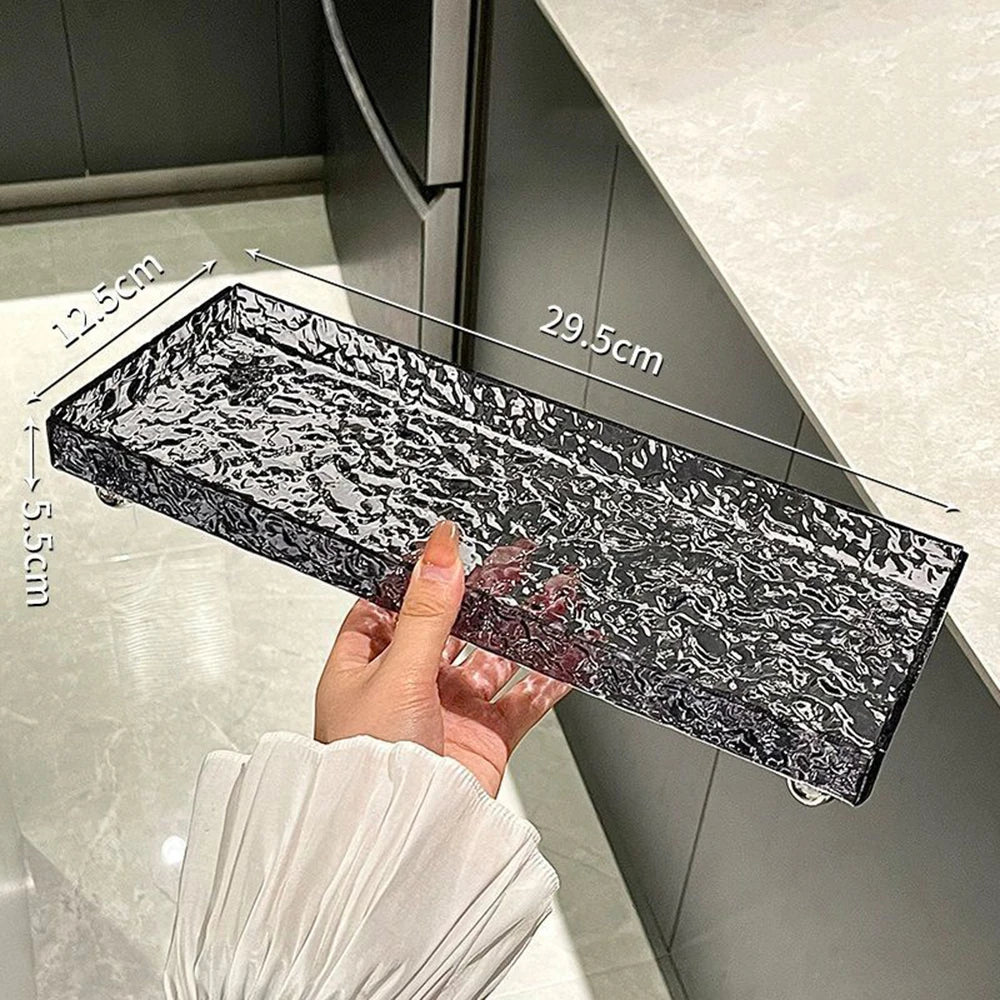 Multifunctional Luxury Acrylic Kitchen Storage Tray Bathroom Storage Rack Toilet Tray New Simple Water Corrugated Storage Box